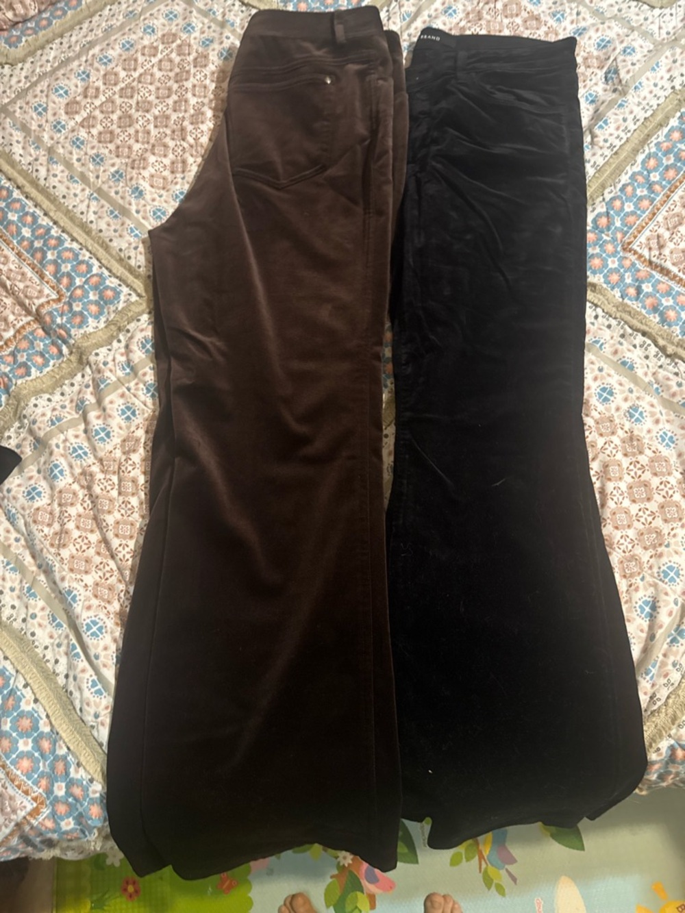 J Brand Black Velvet Flare Pants